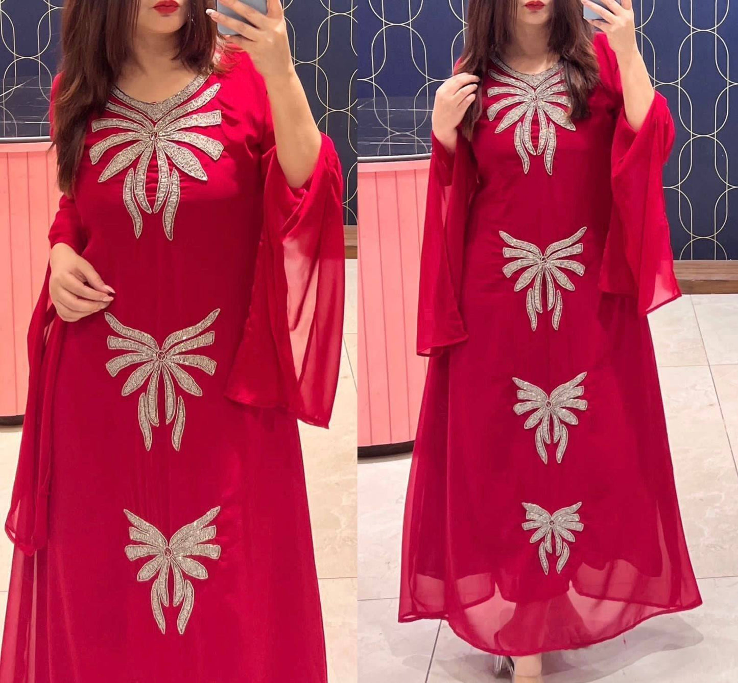 Designer Gown with butterfly work | Desipartywear