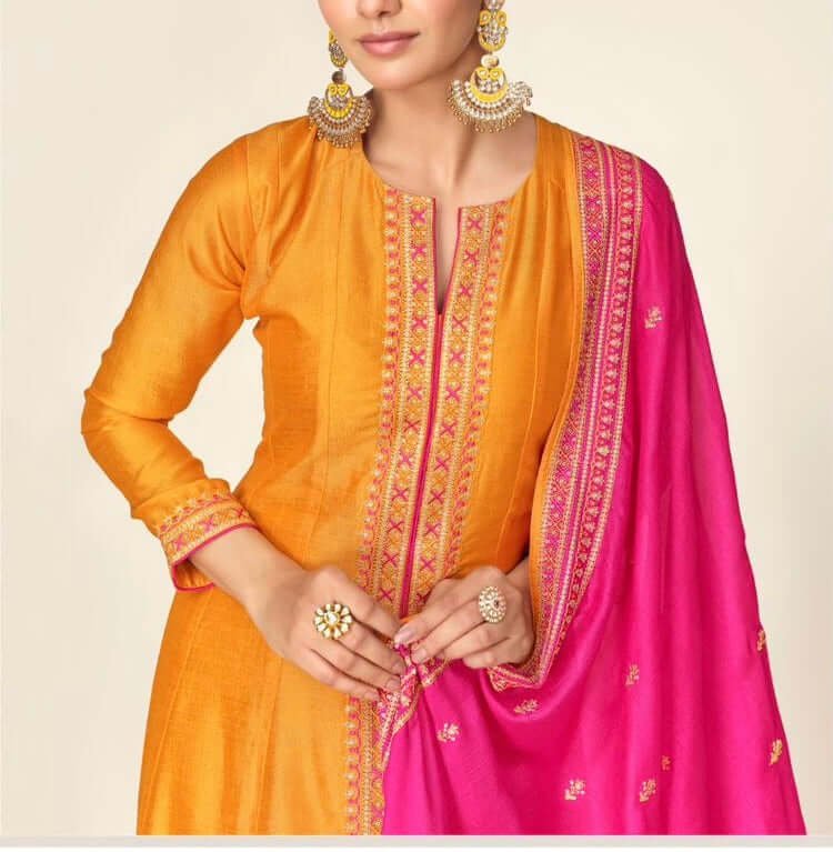 Luxe Pure Silk Salwar Suit ( Set of 3)