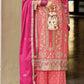 carrot pink designer work salwar suit