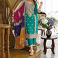 Chinon salwar suit with embroidery work ( Set of 3)