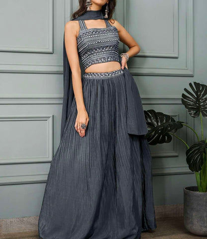 Fairy dark grey lehenga