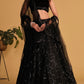 Black lehenga with mirrors