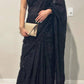 black sequin saree