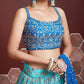 Designer Lehenga - Light Blue ( Set of 3)