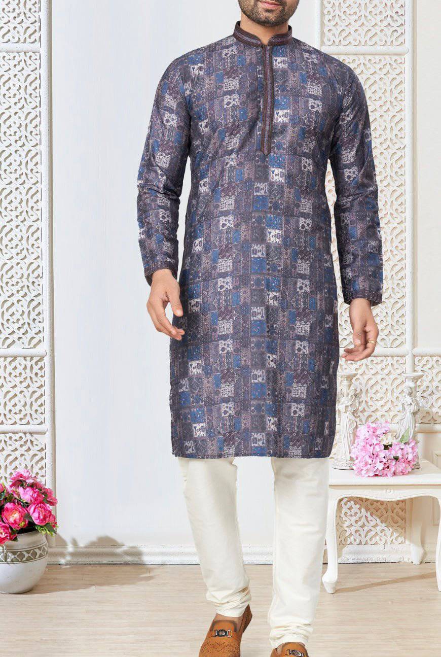 Cotton Pattern Kurta Pajama | Desipartywear