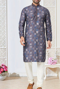 Thumbnail for Cotton Pattern Kurta Pajama | Desipartywear