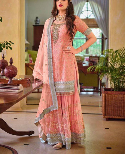 designer pink sharara