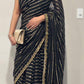 black golden designer sequin saree