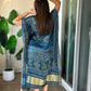 premium silk blue kaftan