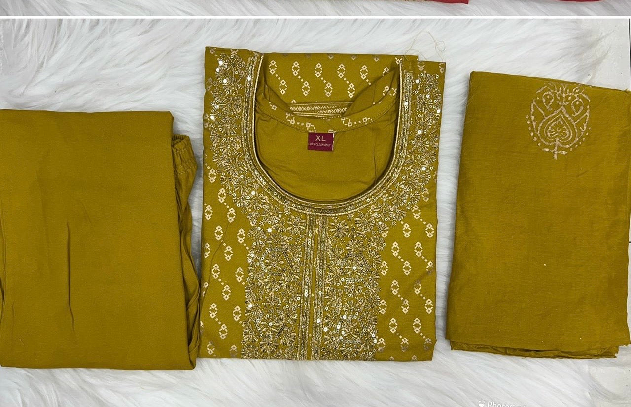 Rayon Salwar Suit ( Set of 3)