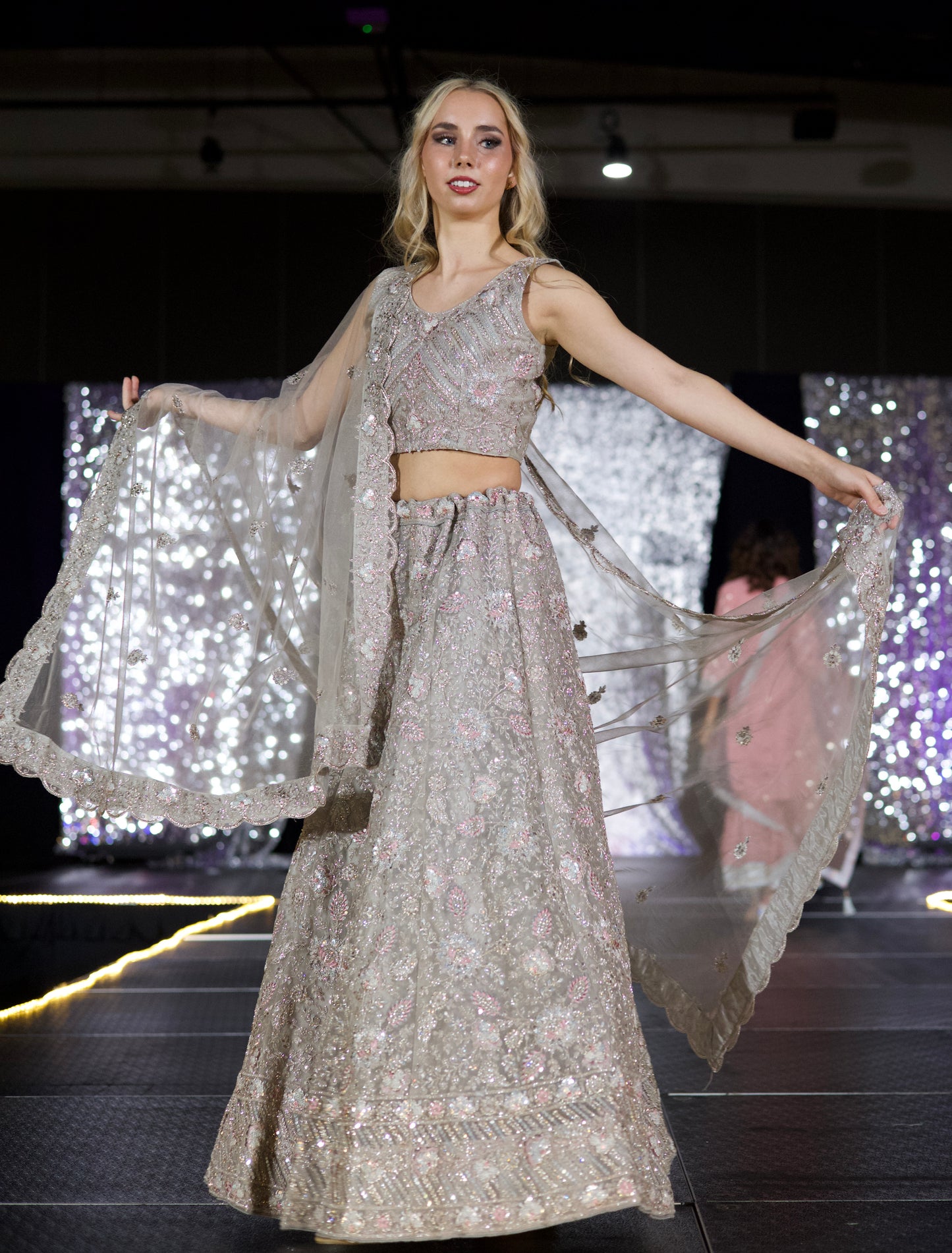 Stone grey lehenga