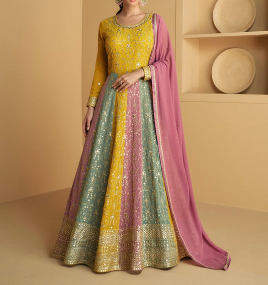 Multicolor Anarkali Dress