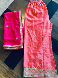 Thumbnail for carrot pink designer work salwar suit