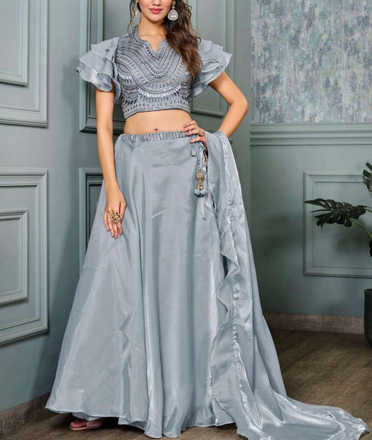 Fairy light grey lehenga