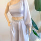Maya silver crop top with palazzo pants (Set of 2)
