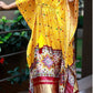 yellow silk kaftan/beach cover