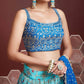 Designer Lehenga - Light Blue ( Set of 3)