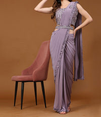 Thumbnail for Ready to Wear Saree with Belt
