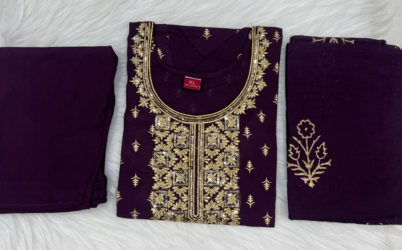 Rayon Salwar Suit ( Set of 3)