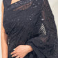 black sequin saree