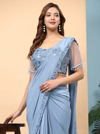 Thumbnail for Ready to wear saree with frills in blouse