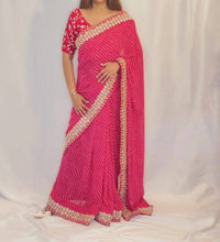 Thumbnail for bright pink georgette saree