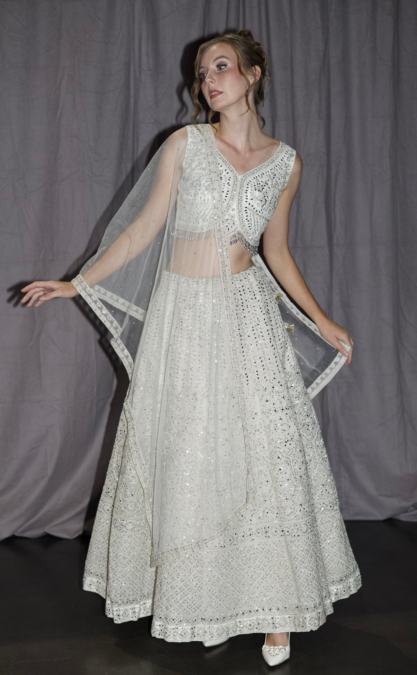 White Exquisite Bridal Lehenga