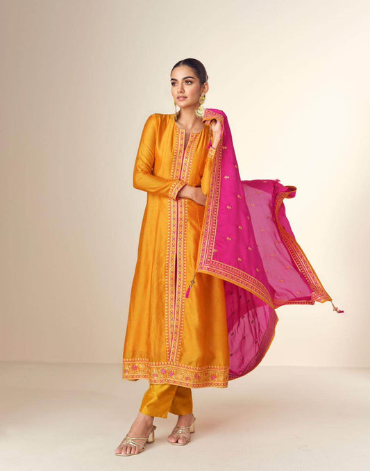 Luxe Pure Silk Salwar Suit ( Set of 3)