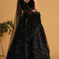 Black lehenga with mirrors