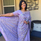 purple sequin saree