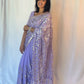 purple sequin saree