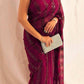 Mauve Sequin Saree with ready to wear blouse - Desipartywear