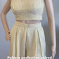 Maya champagne gold crop top with palazzo pants (Set of 2)